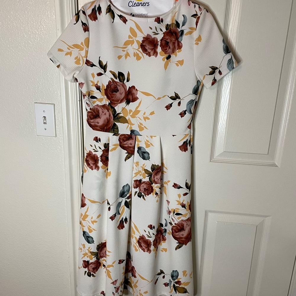 Floral cream dress